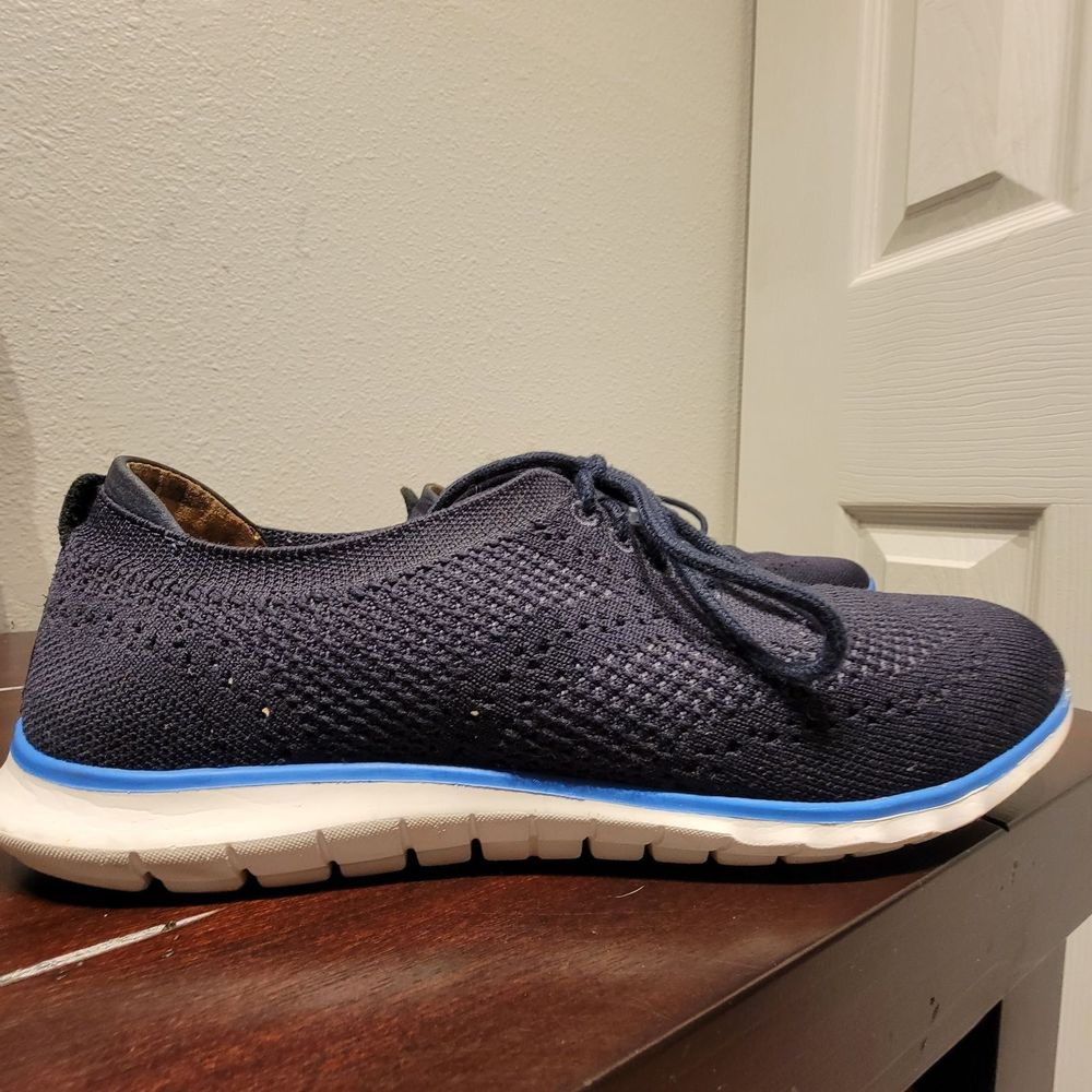 Hush Puppies Womens Tricia Wingtip Knit Oxford shoes in blue size 8